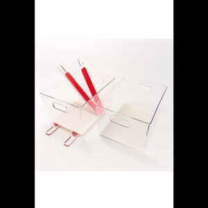 Cella 2-Pack Clear Sliding Cabinet Bins w/ Silicone Liners